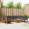 vidaXL Conjunto de sof&aacute;s de exterior 10 pcs Natural y Antracita