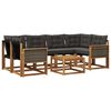 vidaXL Conjunto de sof&aacute;s de exterior con coj&iacute;n 7 pcs Natural y negro