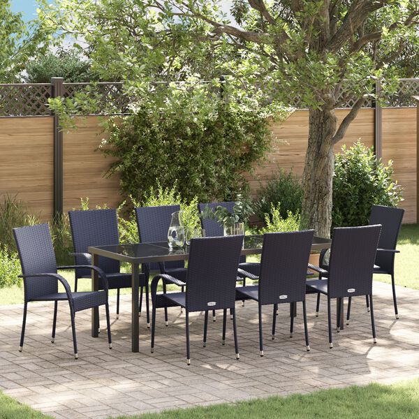 vidaXL Conjunto de Comedor de Jard&iacute;n 5 pcs Negro
