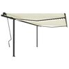 vidaXL Toldo manual retr&aacute;ctil con LED crema 4x3 m