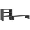 vidaXL Soporte para monitor madera maciza de pino gris 81x20x30 cm