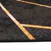 vidaXL Alfombra lavable negro y dorado 80x300 cm