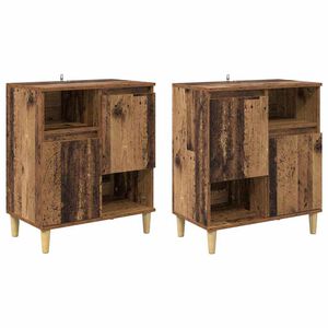 vidaXL Tableros Lateral 2 pcs Madera Vieja 60 x 35 x 70 cm