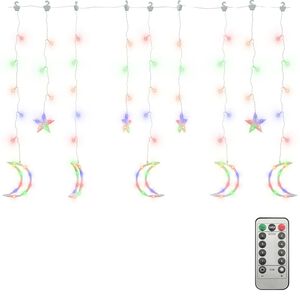 vidaXL Luces estrella y luna 138 LEDs de colores con control remoto