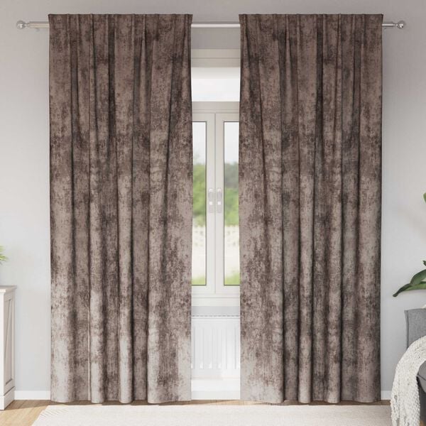 vidaXL Cortinas de Terciopelo 2 pcs Capuchino 245 x 140 cm Terciopelo