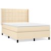 vidaXL Cama box spring con colch&oacute;n tela color crema 140x200 cm