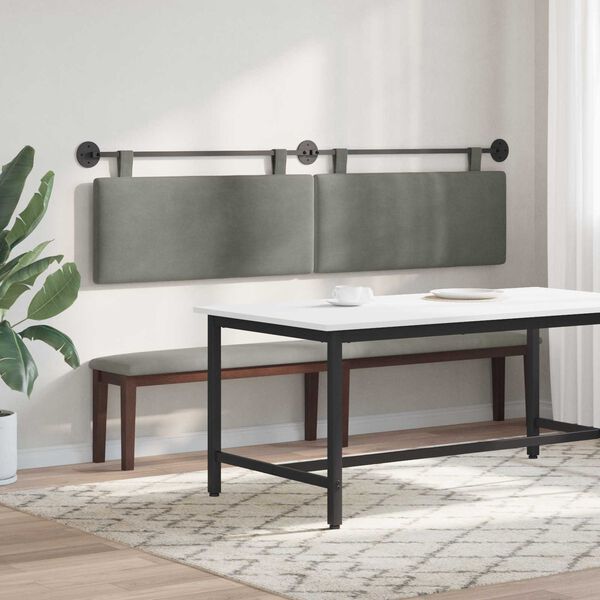 vidaXL Cabecera Colgante Liso Gris Claro 210 x 55 x 5 cm Tela de Pana