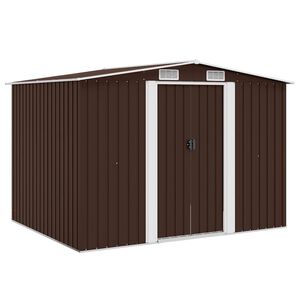vidaXL Caseta de almacenamiento jard&iacute;n acero marr&oacute;n 257x205x178 cm