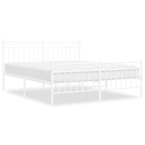 vidaXL Estructura cama sin colchón con estribo metal blanco 150x200 cm
