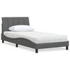 vidaXL Cama con colch&oacute;n Hanko tela gris oscuro 100x200 cm