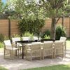 vidaXL Conjunto de Comedor de Jard&iacute;n 9 pcs Beige rat&aacute;n sint&eacute;tico