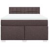 vidaXL Cama box spring con colch&oacute;n tela marr&oacute;n oscuro 160x200 cm