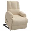 vidaXL Sill&oacute;n reclinable elevador de piel de ante blanco crema