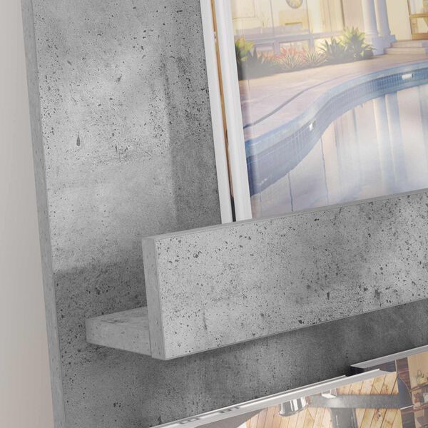 vidaXL Estante de revistas con estante Gris Concreto 43 x 11 x 102 cm