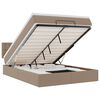vidaXL Cama otomana colch&oacute;n LED cuero sint&eacute;tico capuchino 140x200cm
