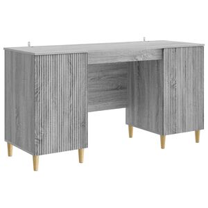 vidaXL Escritorio Gris Sonoma 142,5 x 50 x 75 cm Madera de Ingenier&iacute;a
