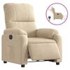 vidaXL Sill&oacute;n reclinable el&eacute;ctrico tela de microfibra color crema
