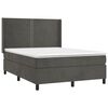 vidaXL Cama box spring con colch&oacute;n terciopelo gris oscuro 140x200 cm