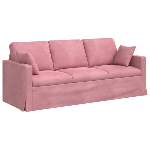 vidaXL Sof&aacute; Rosa 198 x 78 x 80 cm Terciopelo
