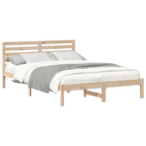 vidaXL Estructura de cama Marr&oacute;n 140 x 210 cm Madera de pino macizo
