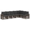 vidaXL Conjunto de sof&aacute;s de jard&iacute;n 7 uds. Gris y Gris Oscuro