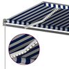 vidaXL Toldo autom&aacute;tico LED sensor de viento azul y blanco 400x300 cm
