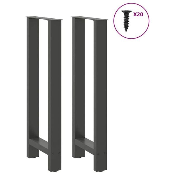 vidaXL Patas para mesa de bar antracita (2 unidades, 40 x 100-101 cm, acero)