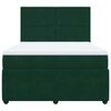 vidaXL Cama box spring con colch&oacute;n terciopelo verde oscuro 140x200 cm