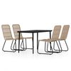 vidaXL Juego de comedor para jard&iacute;n 5 piezas color roble