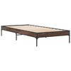 vidaXL Estructura cama madera ingenier&iacute;a metal marr&oacute;n roble 100x200 cm