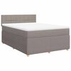 vidaXL Cama box spring con colch&oacute;n tela gris taupe 140x190 cm