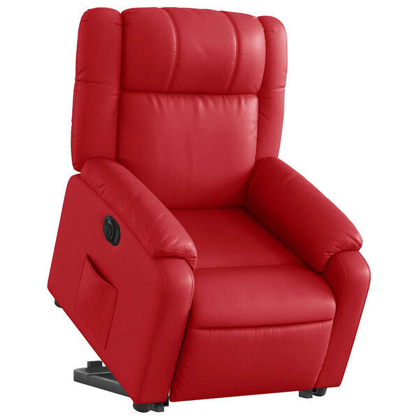 vidaXL Sill&oacute;n elevable el&eacute;ctrico cuero artificial rojo