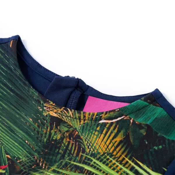 Vestido infantil de manga larga azul marino 104