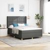 vidaXL Cama tipo Box Spring con colch&oacute;n Gris oscuro 140 x 200 cm tela