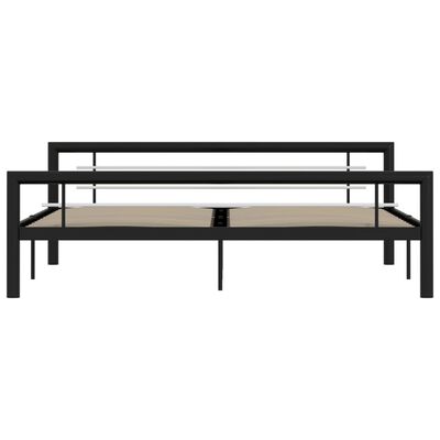 vidaXL Estructura de cama de metal negro y blanco 180x200 cm