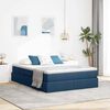 vidaXL Cama con almacenamiento y colch&oacute;n Azul 140 x 200 cm Poli&eacute;ster