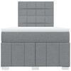 vidaXL Cama box spring con colch&oacute;n tela gris claro 120x190 cm