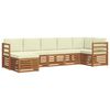 vidaXL Juegos de sof&aacute;s 7 pcs Natural y Crema Madera de Acacia S&oacute;lida
