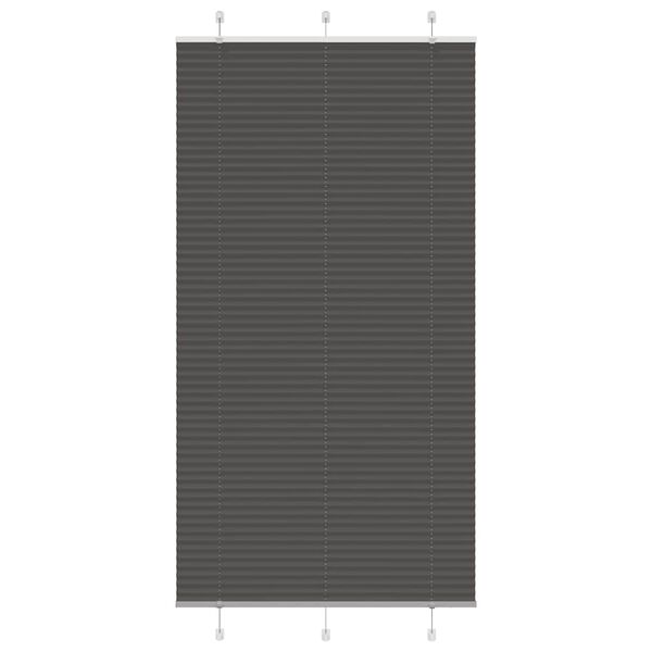 vidaXL Estor Plisado negro 110x200 cm Tela Ancho 109,4 cm Poli&eacute;ster