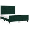 vidaXL Estructura cama sin colch&oacute;n terciopelo verde oscuro 140x200 cm