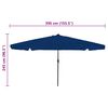 vidaXL Parasol de jardín Azul y Negro 395 x 395 x 245 cm