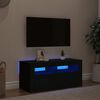 vidaXL Mueble de TV con luces LED negro 90x35x40 cm