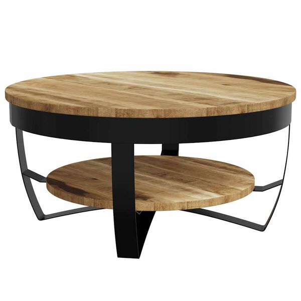 vidaXL Mesa de centro de madera de mango rugosa 65x32 cm