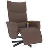 vidaXL Sill&oacute;n reclinable masaje con reposapi&eacute;s cuero sint&eacute;tico marr&oacute;n