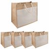vidaXL Bolsos de yute con bolsillo 5 Natural y Blanco 42 x 33 x 19 cm