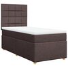 vidaXL Cama box spring con colch&oacute;n tela marr&oacute;n oscuro 90x200 cm