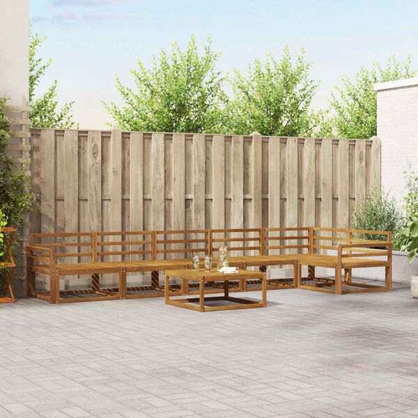 vidaXL Conjunto de sof&aacute;s de exterior 7 pcs Natural