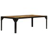 vidaXL Mesa de centro de madera maciza de mango rugosa y acero 110 cm