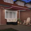 vidaXL Toldo retr&aacute;ctil autom&aacute;tico con luces LED burdeos 300x250 cm
