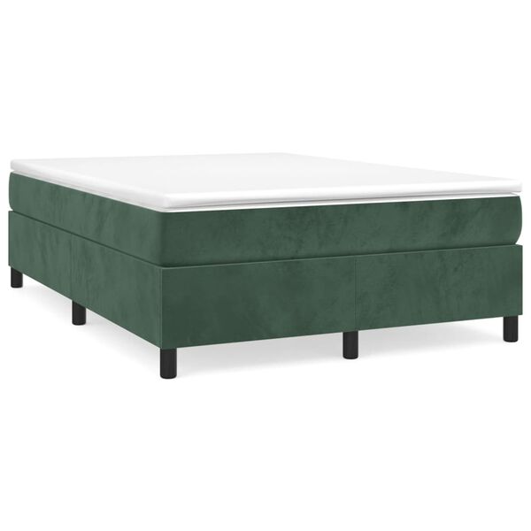 vidaXL Estructura Estructura de cama con somier terciopelo verde oscuro 140x190 cm